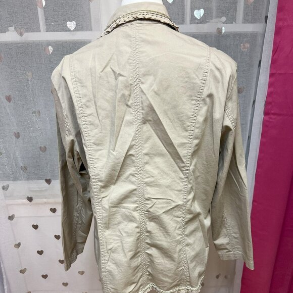 #191 Chico's Cream-Colored Button Jacket Size 3 (16) - Picture 3 of 7